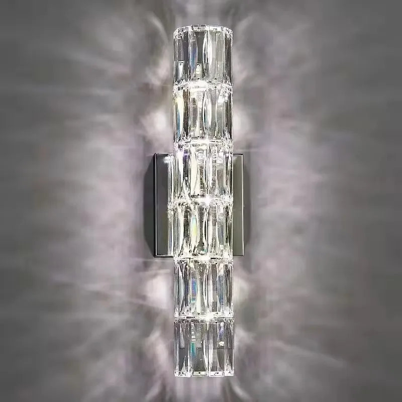 Luxury Crystal LED Bedroom Wall Lamps Indoor Lighting Chrome Glass Sconces Fixtures Modern Living Room TV Background Wall Lights