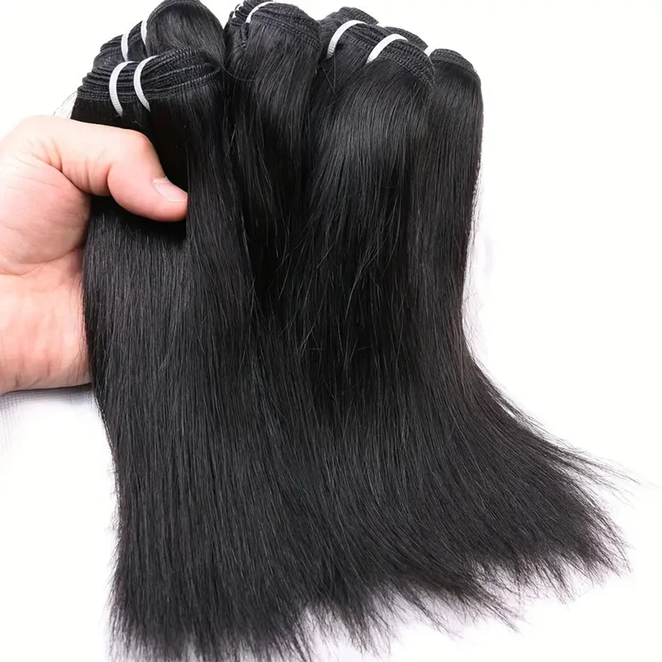 Short Hair Bundles 12A Brazilian Straight Virgin Human Hair Bundles Deal 100% Unprocessed Human Hair Extensions 100g/Pcs Natural