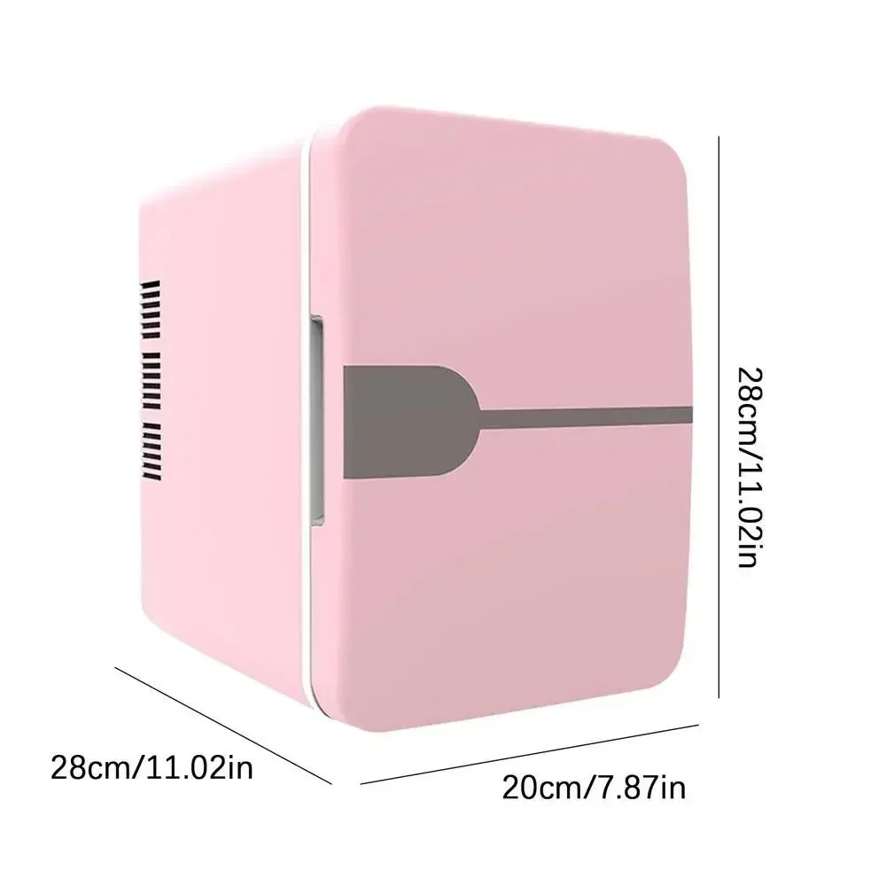 Mini 6L Car Fridge Beauty Cosmetics Mask Makeup Skincare Refrigerator DC 12V / AC 220V Heated Cooling Dormitory Refrigerator