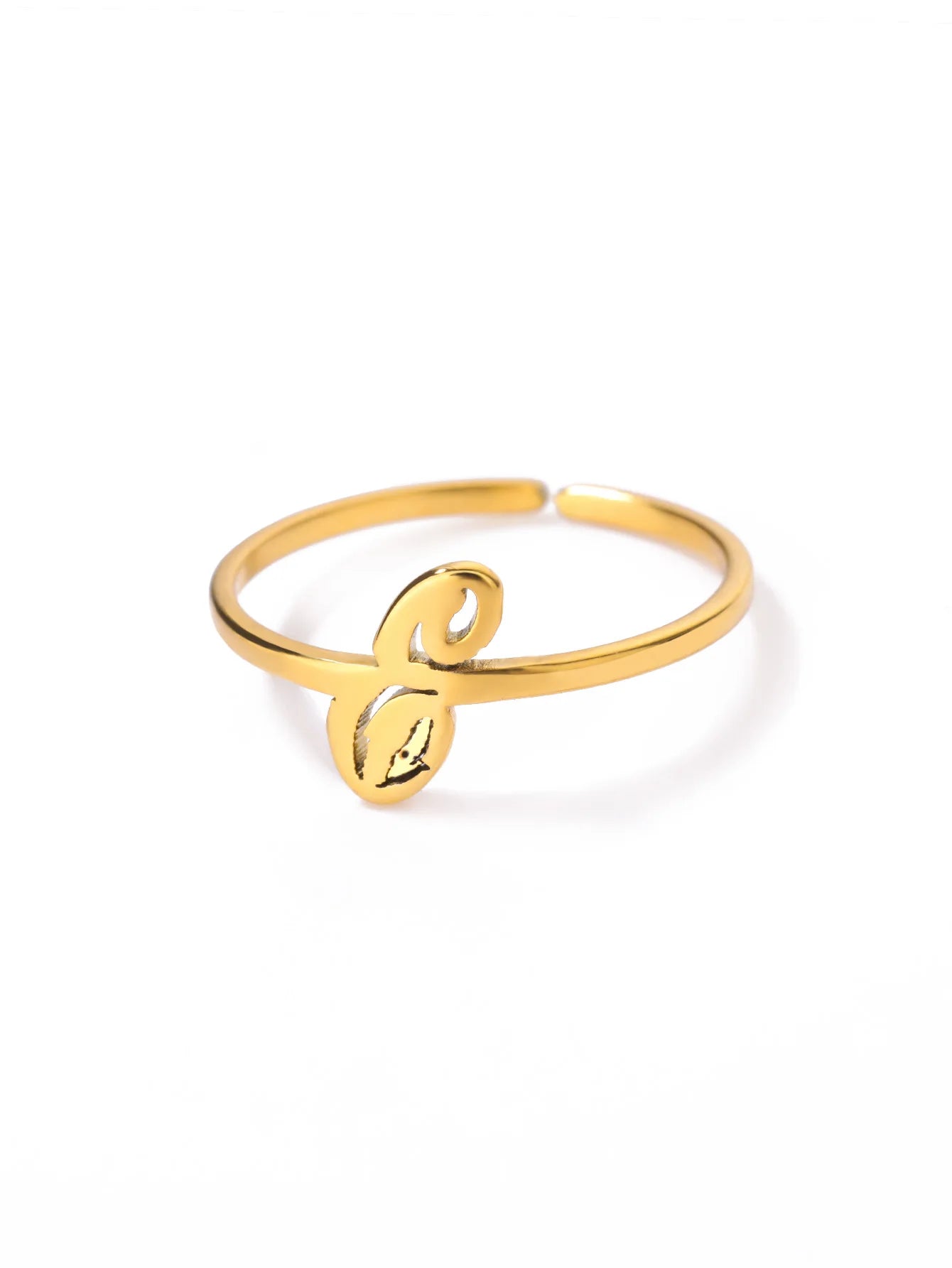 26 English Letter Initial Rings For Women Gold Color Adjustable Stainless Steel Ring Wedding Fashion Jewelry Best Friend Gift