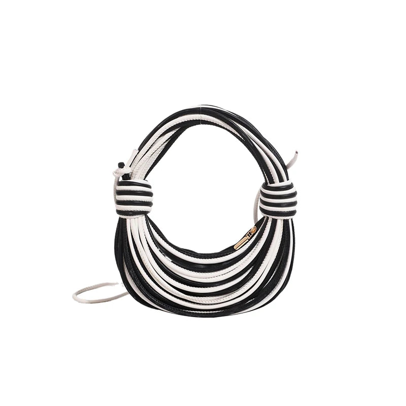 Luxury Genuine Bags Purses for Women Noodle Knot Design Dinner Wedding Party Clutch Bag High Quality Handbags Crossbody Bag2024