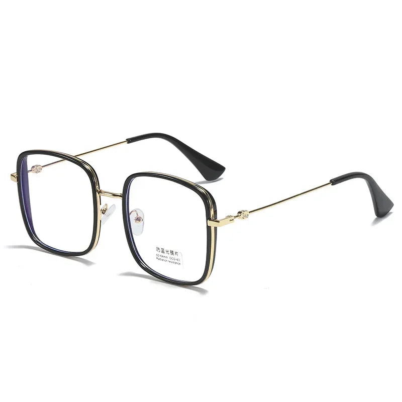 Large Square Frame Woman Glasses Ins Girl Fashion Transparent Reading Glass High-definition Anti-blue Light Computer Eyeglass