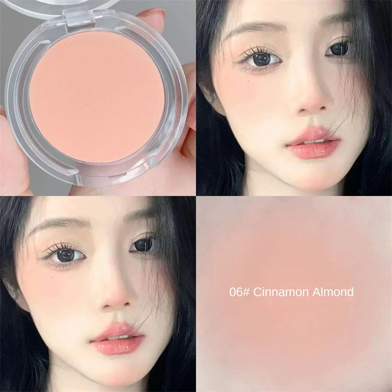 Single Color Blush Matte Natural Cheek Tint Brighten Face Waterproof Face Contouring Cosmetics Blush Powder Soft Female Makeup