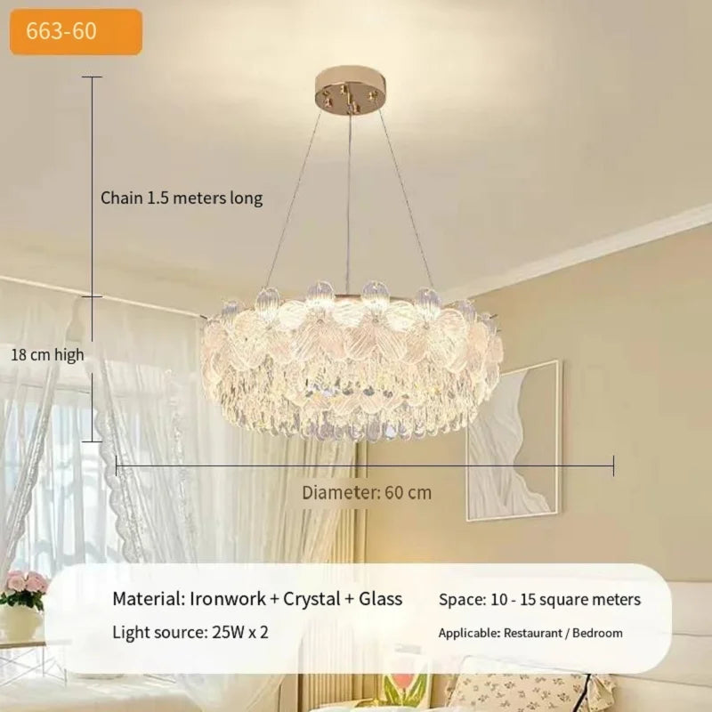 Luxury-lite crystal chandelier for grand living room main light French cream style for dining room and bedroom lighting fixtures