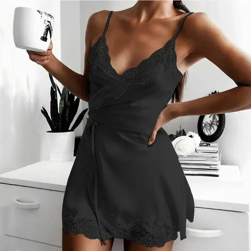 Sexy Underwear Sexy Underwear One-piece Short Nightdress Lace Lace Pajamas Nightdress Sexy Nightdress Womens Sleepwear