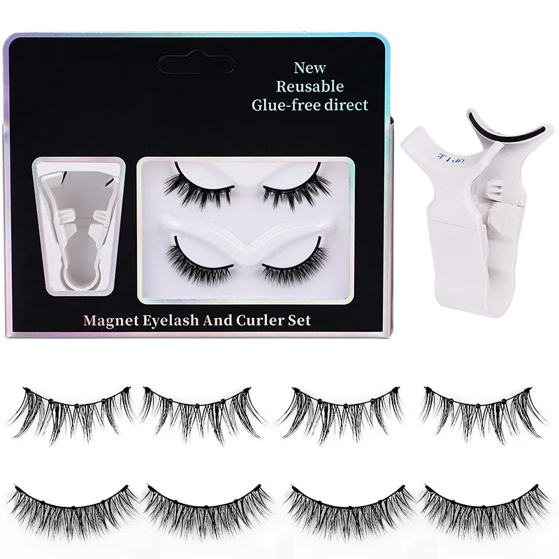 Natural Magnetic Eyelashes without Eyeliner Magnetic Lashes Natural Look Short Reusable Magnetic Eyelashes Kit with Applicator