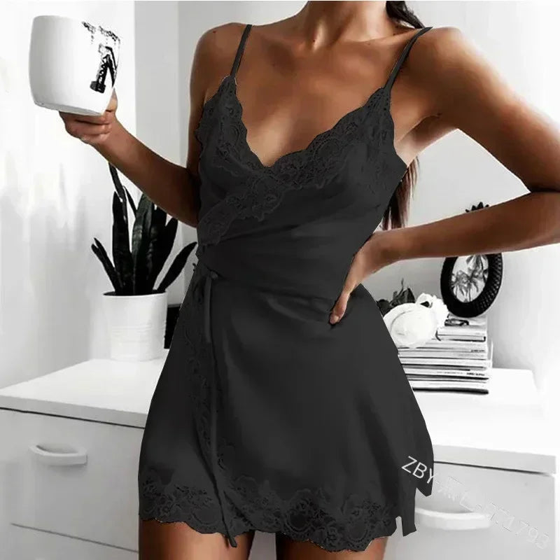 Sexy Underwear Sexy Underwear One-piece Short Nightdress Lace Lace Pajamas Nightdress Sexy Nightdress Womens Sleepwear