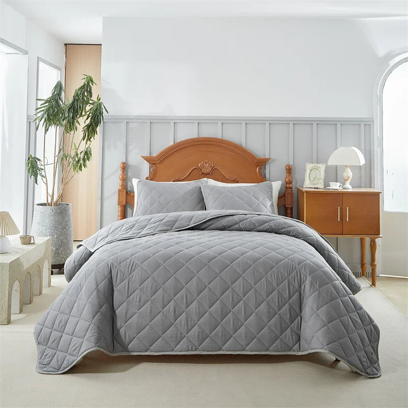 Soft Bedspreads Bed Coverlets for All Seasons Queen Quilt Bedding Set with Pillow Shams, Lightweight Quilts Queen Size Coverlet