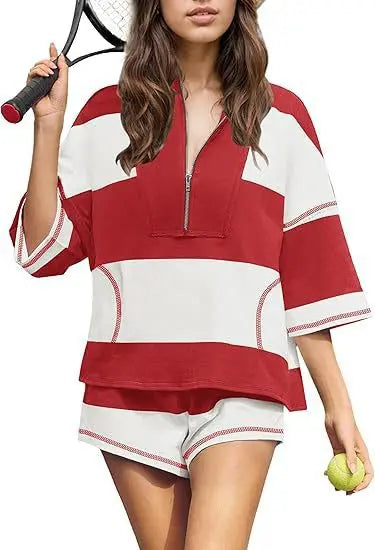 Casual 2 Piece Set Outfit For Women Summer Fashion Comfort Sports Cropped T Shirts Tops And Shorts Commuting Sports Shorts Sets