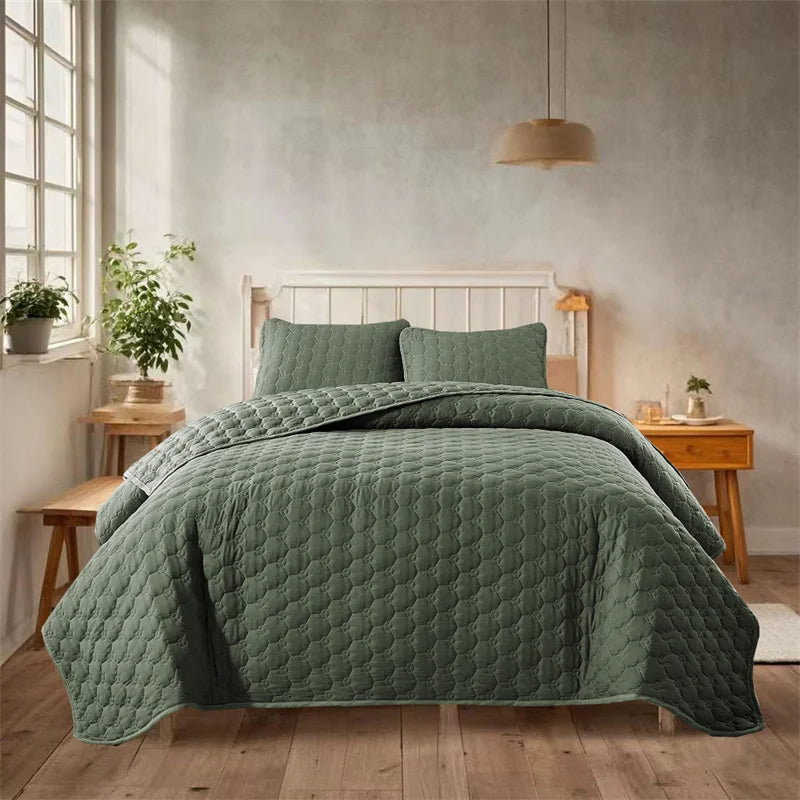 Soft Bedspreads Bed Coverlets for All Seasons Queen Quilt Bedding Set with Pillow Shams, Lightweight Quilts Queen Size Coverlet