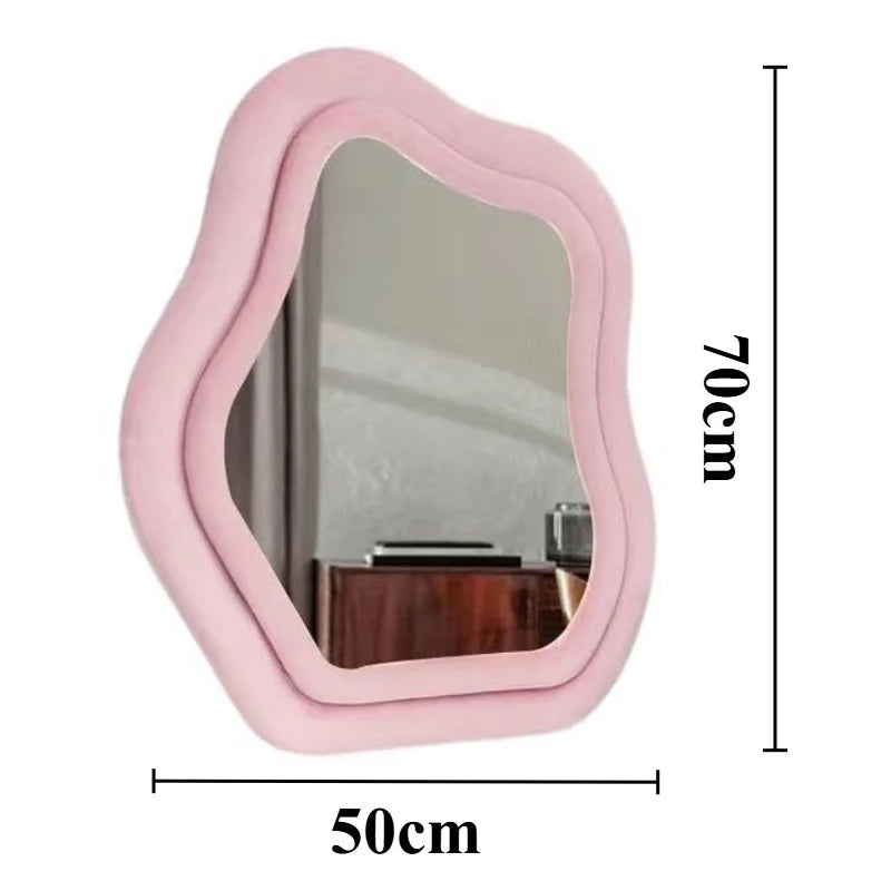 Modern Style Makeup Mirror Simple Hanging Mirrors Elegant Bright Wall Decorative Mirrors Living Room Aesthetic Wall Decorations