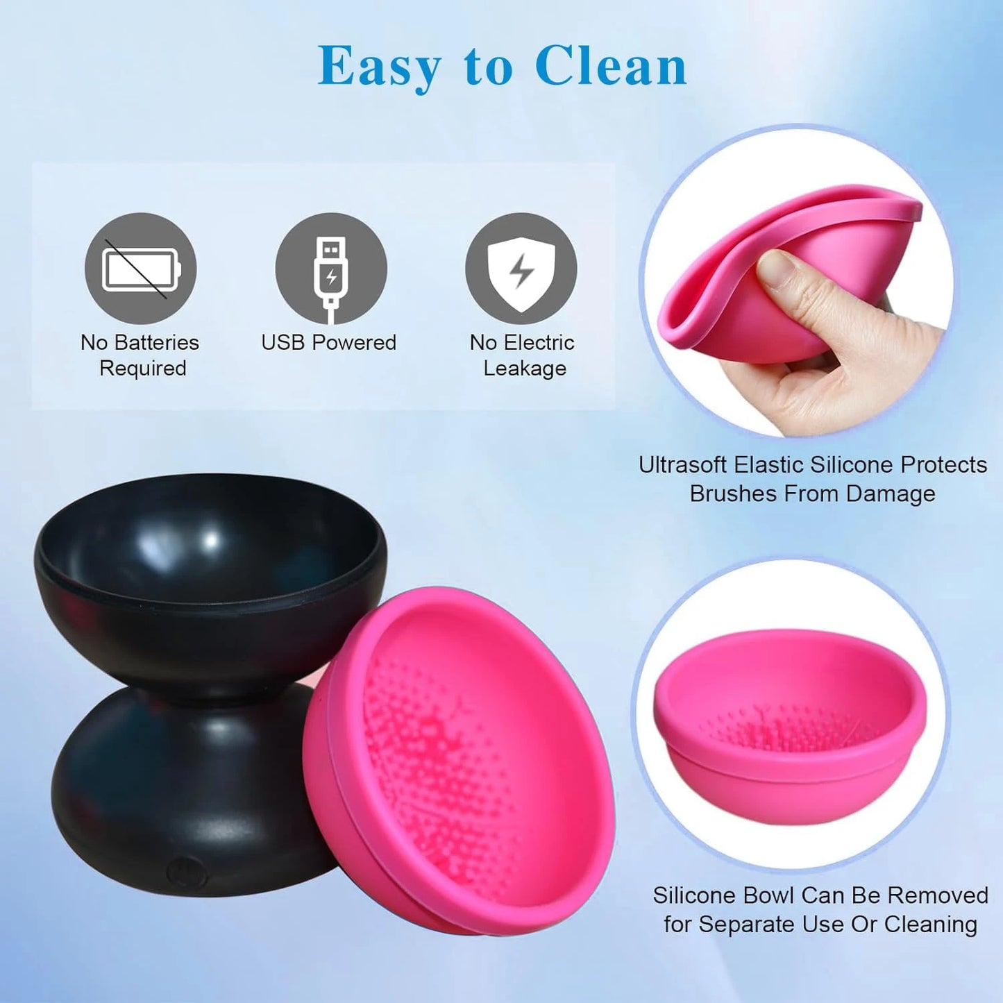 Makeup Brush Cleaner Machine Usb Rechargeable Electricl Silicone Electric Cosmetic Brush Clean Drying Tool for make-up cleaning
