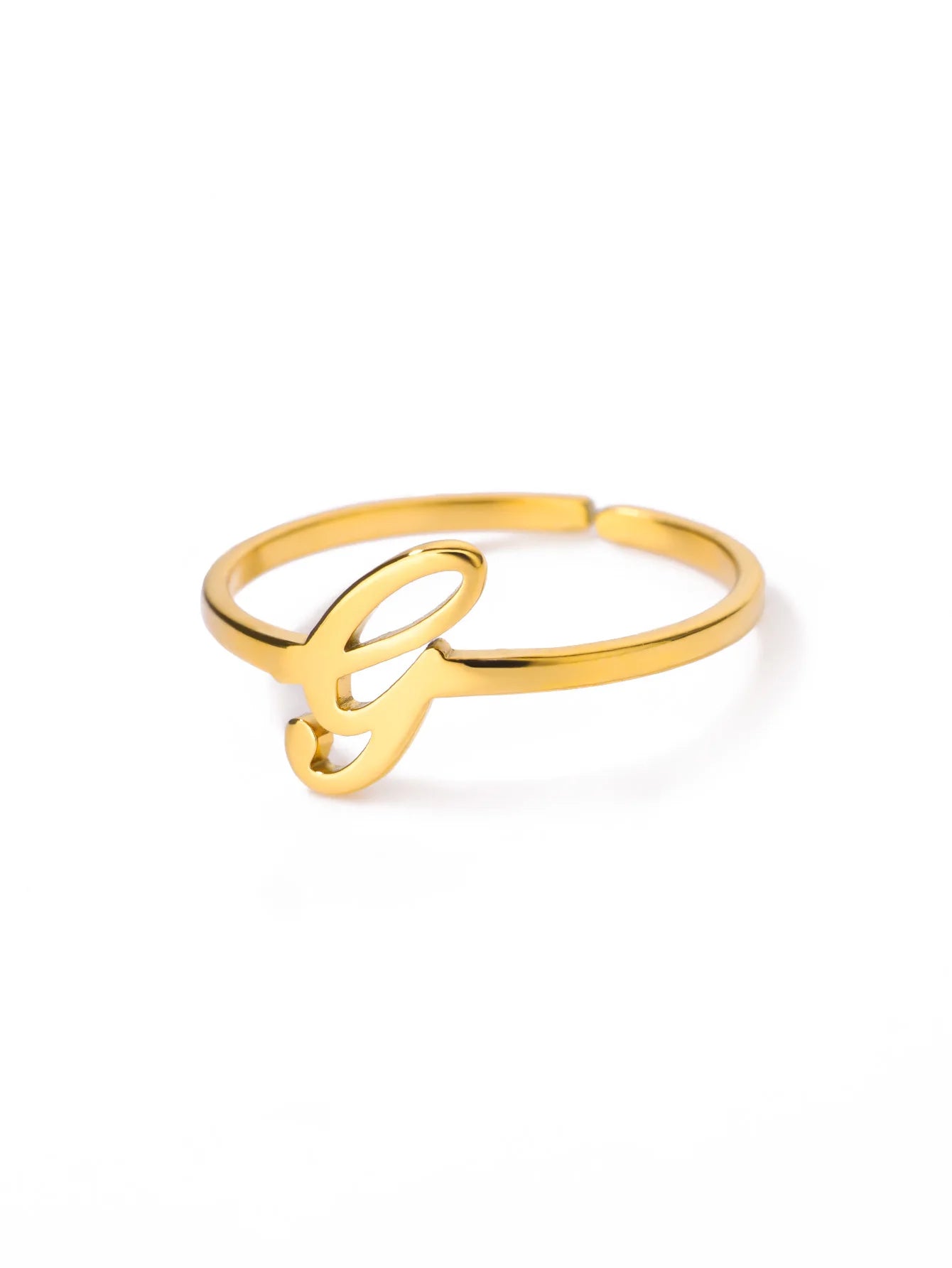 26 English Letter Initial Rings For Women Gold Color Adjustable Stainless Steel Ring Wedding Fashion Jewelry Best Friend Gift