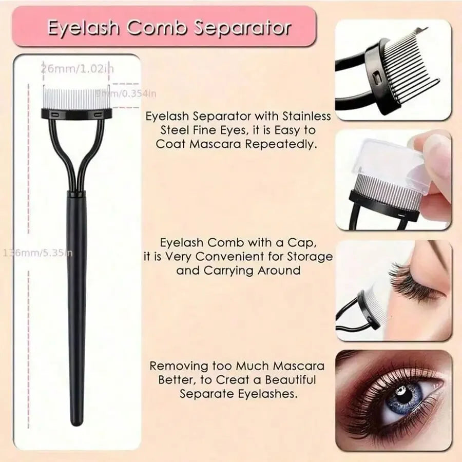 Eyebrow Brush,11-In-1 Eyelash Grooming Kit, Includes Eyelash Curler With Comb Separator, Eyelash Wand, 4 Silicone Refill Pads