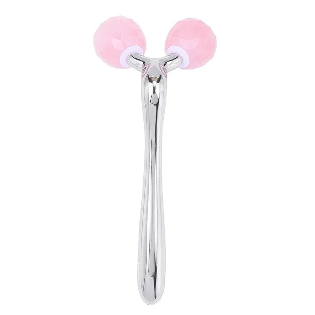Rose Quartz Jade Roller Facial Massager 3D Massage Face Roller Face-lift Skin Care Tool Thin Face Chin Neck Body Wrinkle Remover