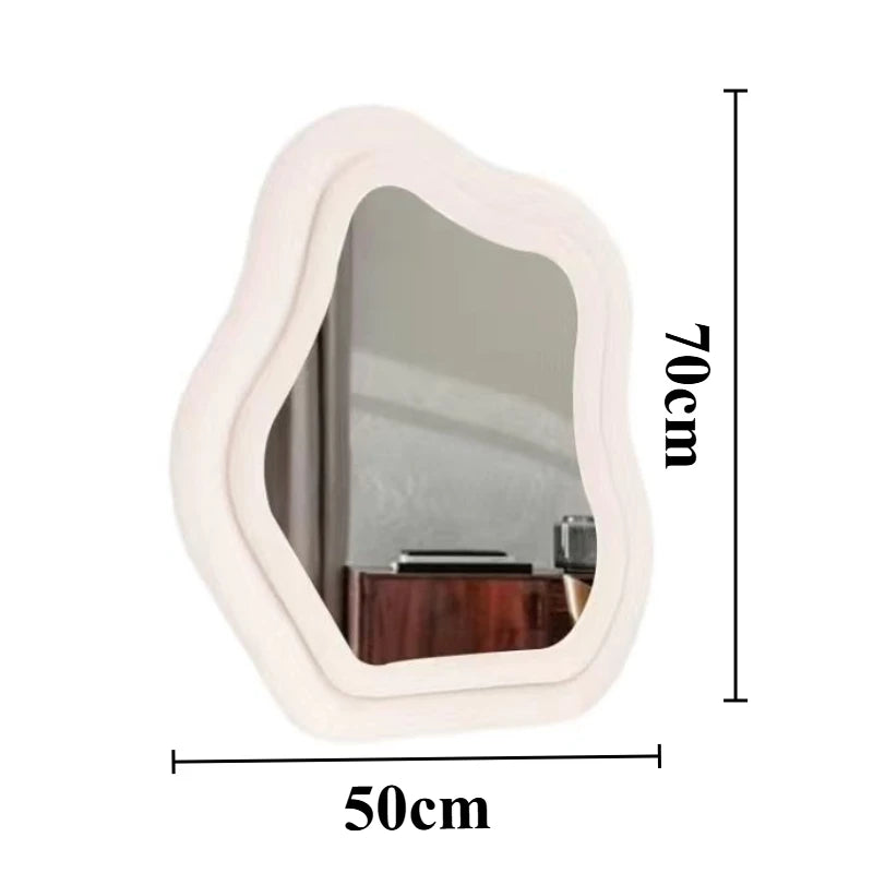 Modern Style Makeup Mirror Simple Hanging Mirrors Elegant Bright Wall Decorative Mirrors Living Room Aesthetic Wall Decorations
