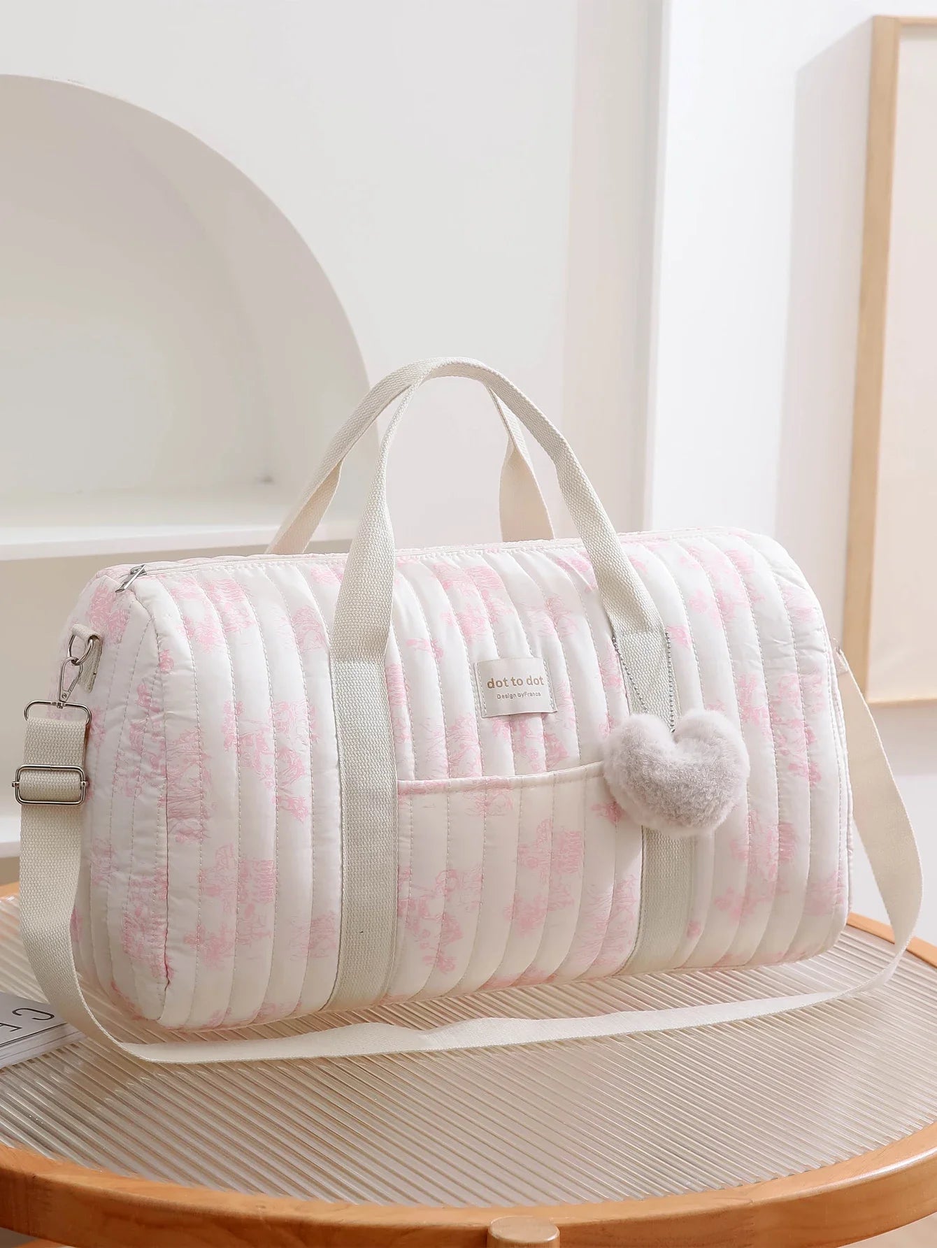 Large Capacity Mommy Bag Travel Tote Bag for Women Baby Diaper Bag Floral Print Multifunctional Crossbody Bag