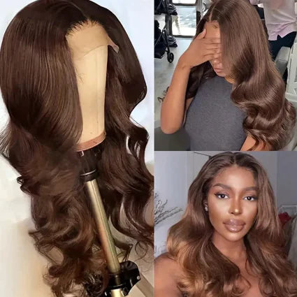Front Lace Dark Brown Big Wave Wig