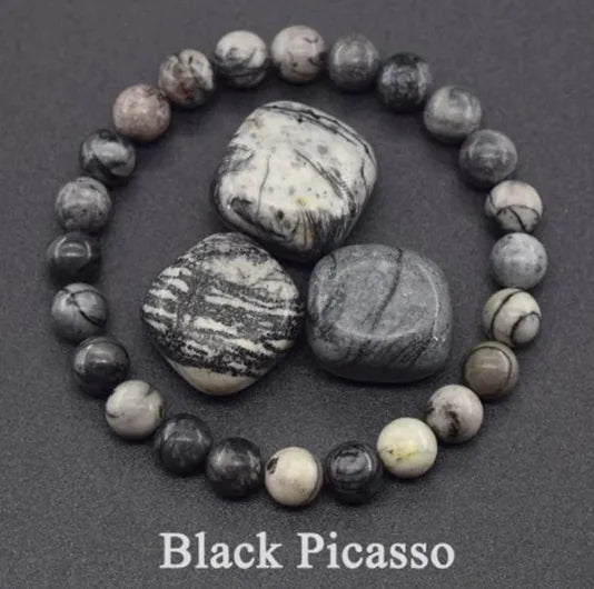 Natural Stone Beaded Elastic Bracelet