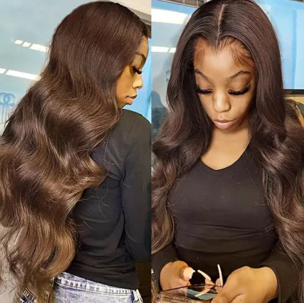Front Lace Dark Brown Big Wave Wig