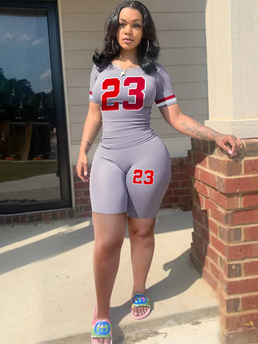 Plus Size Women's Sports Cami and Drawstring Shorts Set