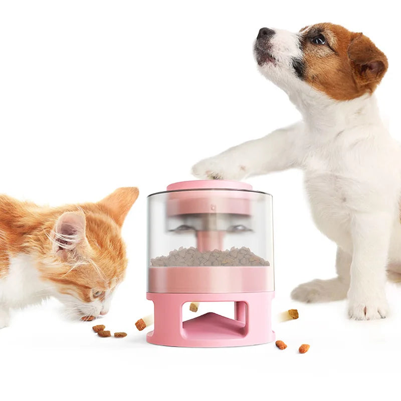 Dog Puzzle Toys Interactive Toys Automatic Catapult Food Dispenser Slow Feeder Press Food Leaker & Transparent Anti-slip Granary