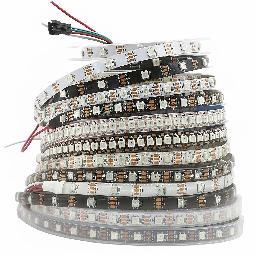 LED Strip Light WS2812B 1M-5M RGB 5050 String Flexible Lamp Tape DC 5V USB Bluetooth Control TV Backlight Home Party Decoration