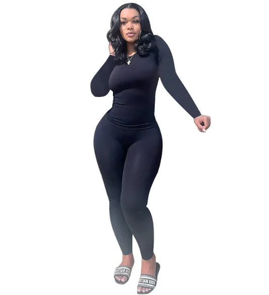 Plus Size High-Elastic Striped Sports Set