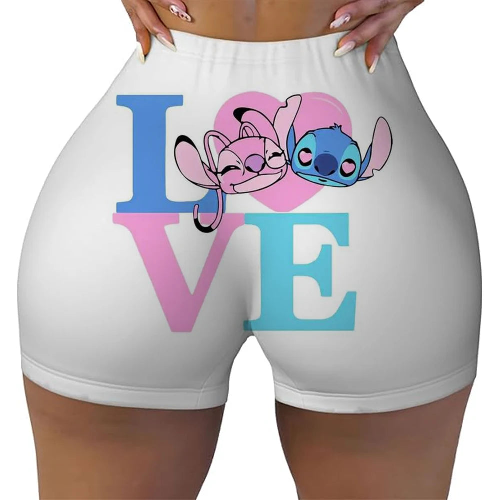 Lilo & Stitch New To Our Ohana Baby High Waist Yoga Short for Women Running Biker Fitness Workout Gym Sports Leggings