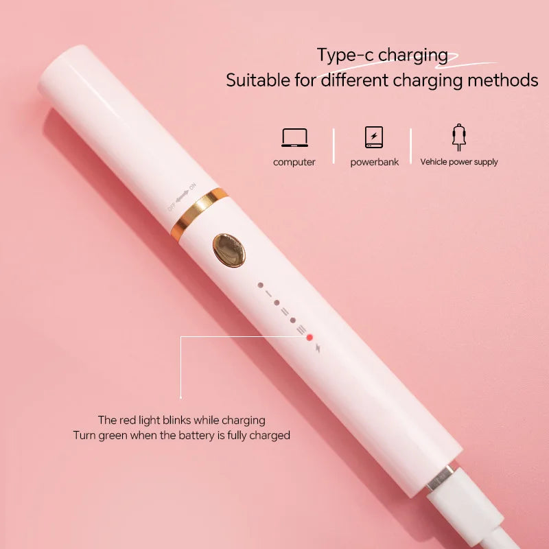 3-in-1 Heated Eyelash Curler - USB Rechargeable with 3 Brush Heads & Temp Settings