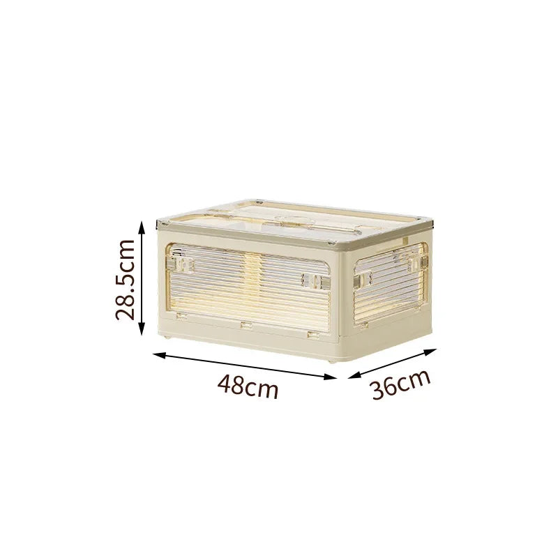 Foldable Storage Box with Clear Door - Spacious, Durable, and Easy-to-Assemble - Ideal for Organizing Clothes, Books, Toys