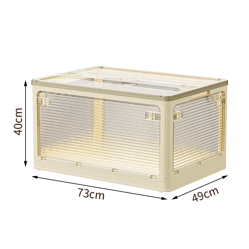 Foldable Storage Box with Clear Door - Spacious, Durable, and Easy-to-Assemble - Ideal for Organizing Clothes, Books, Toys