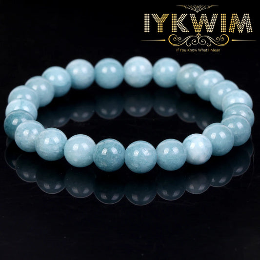 Natural Stone Bracelet Aquamarines Beads Jewelry Gift For Men Magnetic Health Protection Women Elastic Thread 6 8 10mm
