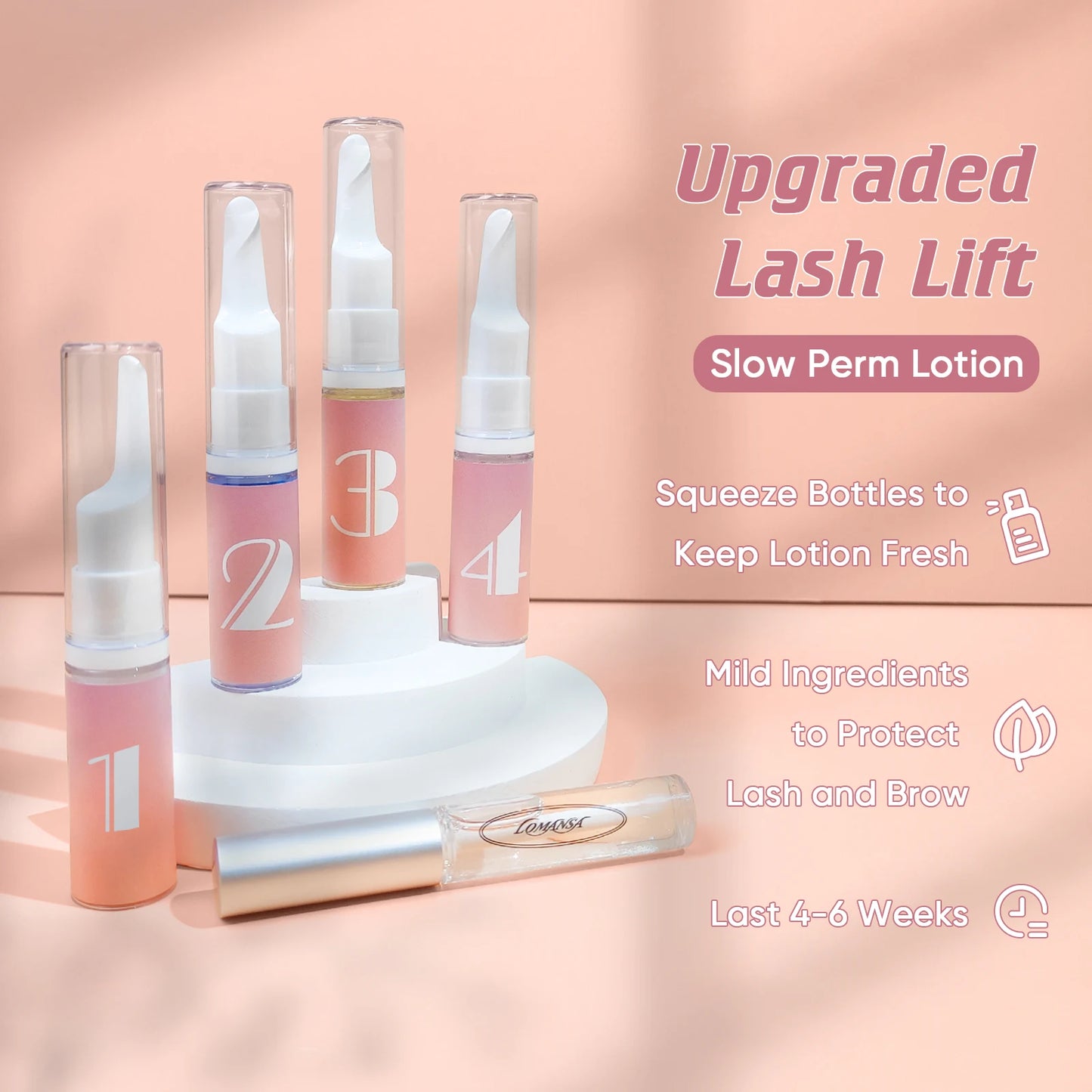 Lomansa 8-12 Mins Lash Lift Kit Eyebrow Lamination Kit Lifting Curling EyeLash Lift For HomeUse Brow Lamination Kit Makeup Tool