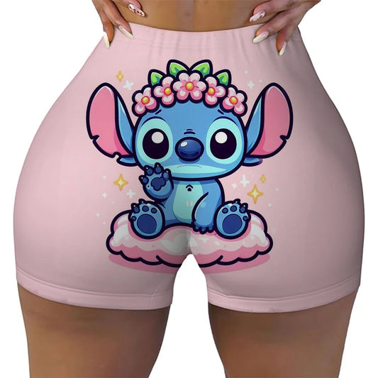 Lilo & Stitch New To Our Ohana Baby High Waist Yoga Short for Women Running Biker Fitness Workout Gym Sports Leggings
