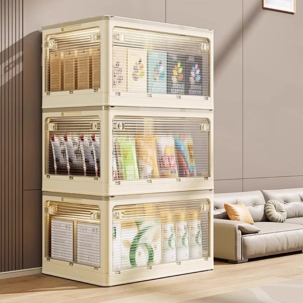 Foldable Storage Box with Clear Door - Spacious, Durable, and Easy-to-Assemble - Ideal for Organizing Clothes, Books, Toys