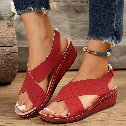 2024 Women Shoes  New Sandals Peep Toe Shoes Woman Retro Women Shoe Thick Bottom Sandals Platform Comfortable Large Size Shoes