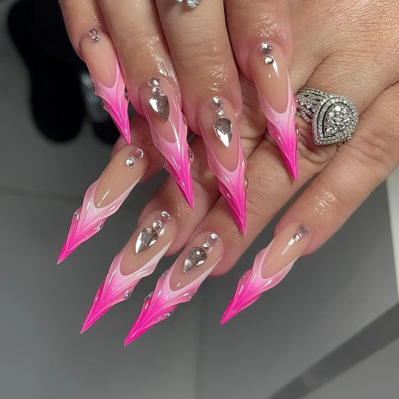 24 Pcs Square Extra Long French Press on Nails Acrylic False Nails with Tools 2025 3D Blue Mermaid Design False Nails with Glue