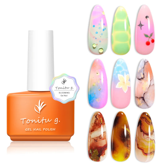 Blooming Gel Polish,Unleash Creativity With Easy Marble,Watercolor Gradient Diy For Floral Print,Marbling Gradient Effects