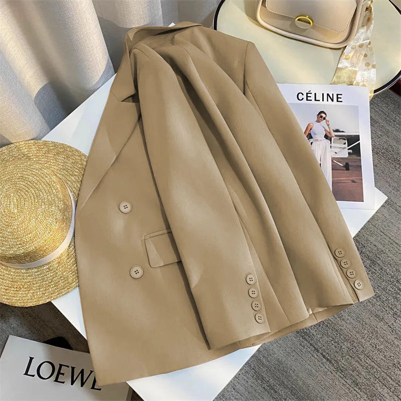 Casual Office Lady Blazer Women 2024 Fashion Long Sleeve Jacket Blazers Femme Outwears Coat Autumn Winter Clothes
