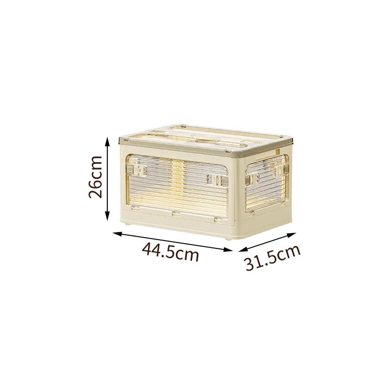Foldable Storage Box with Clear Door - Spacious, Durable, and Easy-to-Assemble - Ideal for Organizing Clothes, Books, Toys