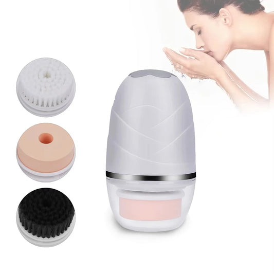 3-IN-1Electric Waterproof Facial Cleansing Brush Exfoliating Spin Whitening Firming Deep Cleansing Brush Device Wireless Cleans