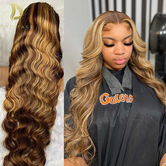 Highlight 13x6 Lace Front Wig Body Wave 13x4 Hd Lace Frontal Wig Colored Human Hair Wigs For Women Loose Deep Wave Cheap Wig