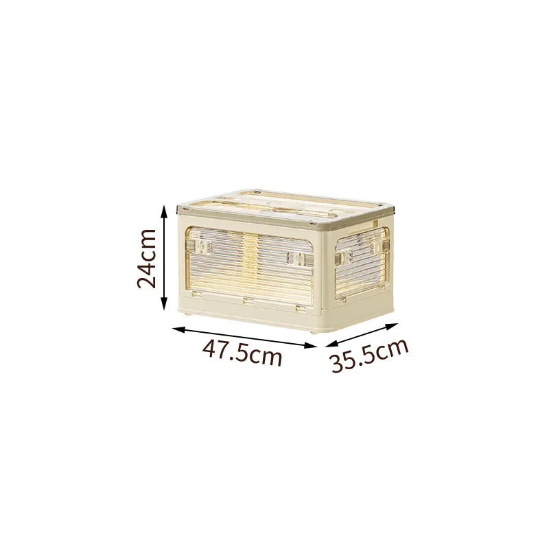 Foldable Storage Box with Clear Door - Spacious, Durable, and Easy-to-Assemble - Ideal for Organizing Clothes, Books, Toys