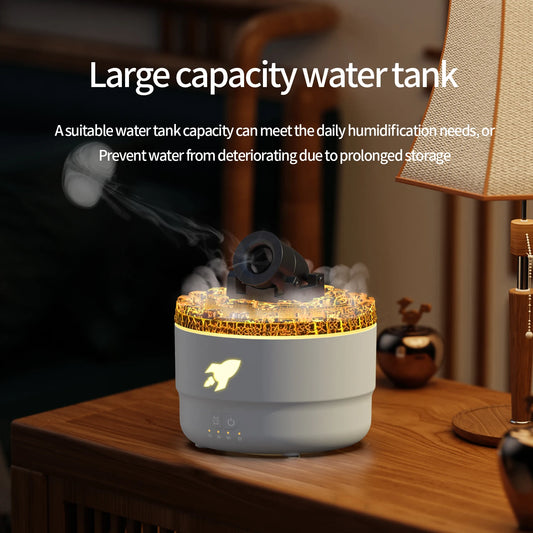 Mini Desktop Air Humidifier Creative Volcano Cannons Aroma Machine Home Desktop Silent Essential Oil Diffuser 3 Gear Timer