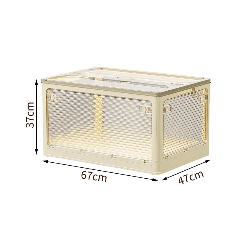 Foldable Storage Box with Clear Door - Spacious, Durable, and Easy-to-Assemble - Ideal for Organizing Clothes, Books, Toys