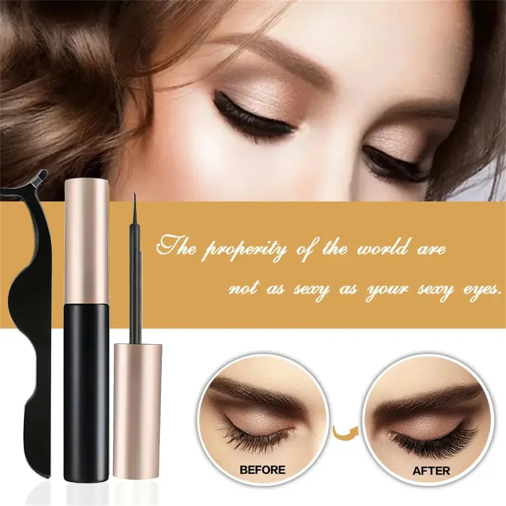 Magnetic Eyelashes With Eyeliner Kit, 5 Pairs Natural Looking Magnetic Lashes, Easy To Wear False Eyelash Set, No Glue Needed
