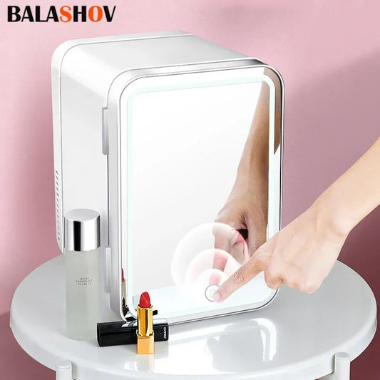 4L Mini Fridge Camping Cosmetics Portable Small Mirror Refrigerators for The Room Student Dormitory Makeup Home and Car Dual-use
