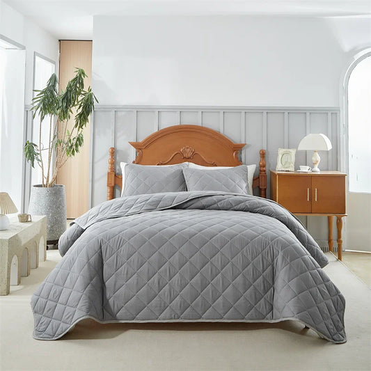Soft Bedspreads Bed Coverlets for All Seasons Queen Quilt Bedding Set with Pillow Shams, Lightweight Quilts Queen Size Coverlet