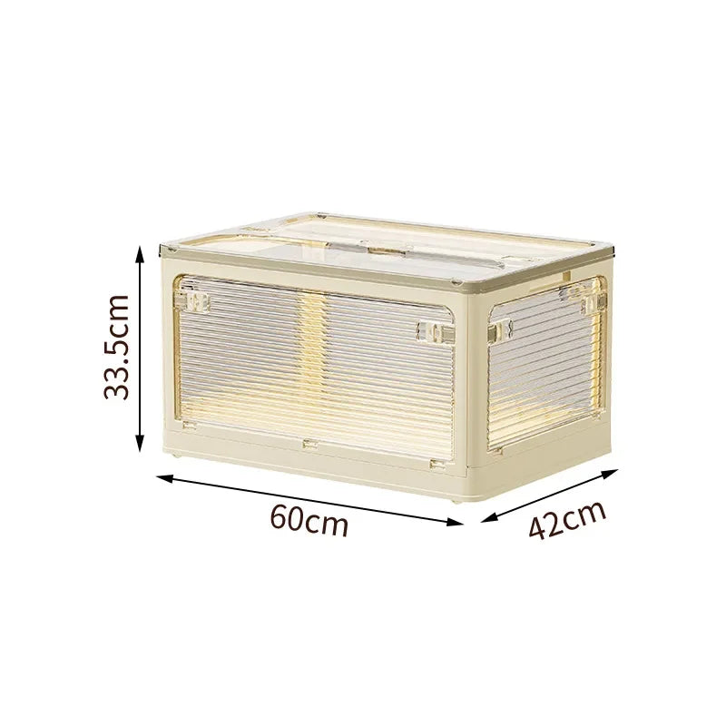 Foldable Storage Box with Clear Door - Spacious, Durable, and Easy-to-Assemble - Ideal for Organizing Clothes, Books, Toys